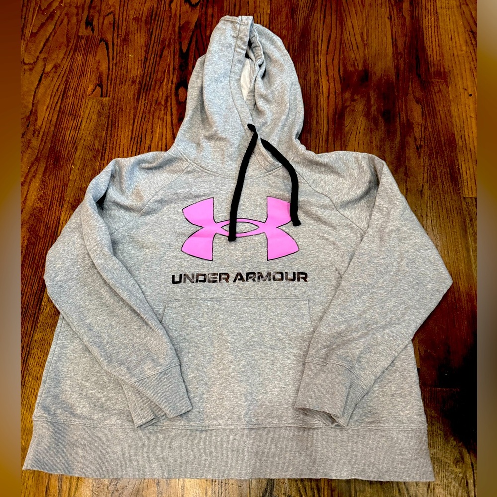 Grey Under Armour hoodie, size 1x